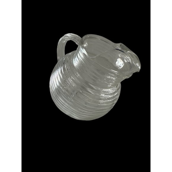 Vintage 1938-43 discontinued Anchor Hocking clear Manhattan 5 cup Ball pitcher - Picture 2 of 6